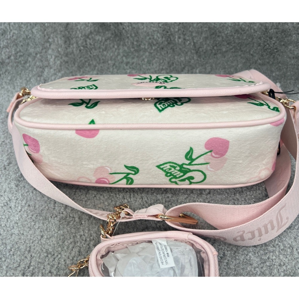 Juicy Couture Retro Juicy Cherry Shoulder Bag Multi Heart Coin Purse Charm NWT - Picture 6 of 9
